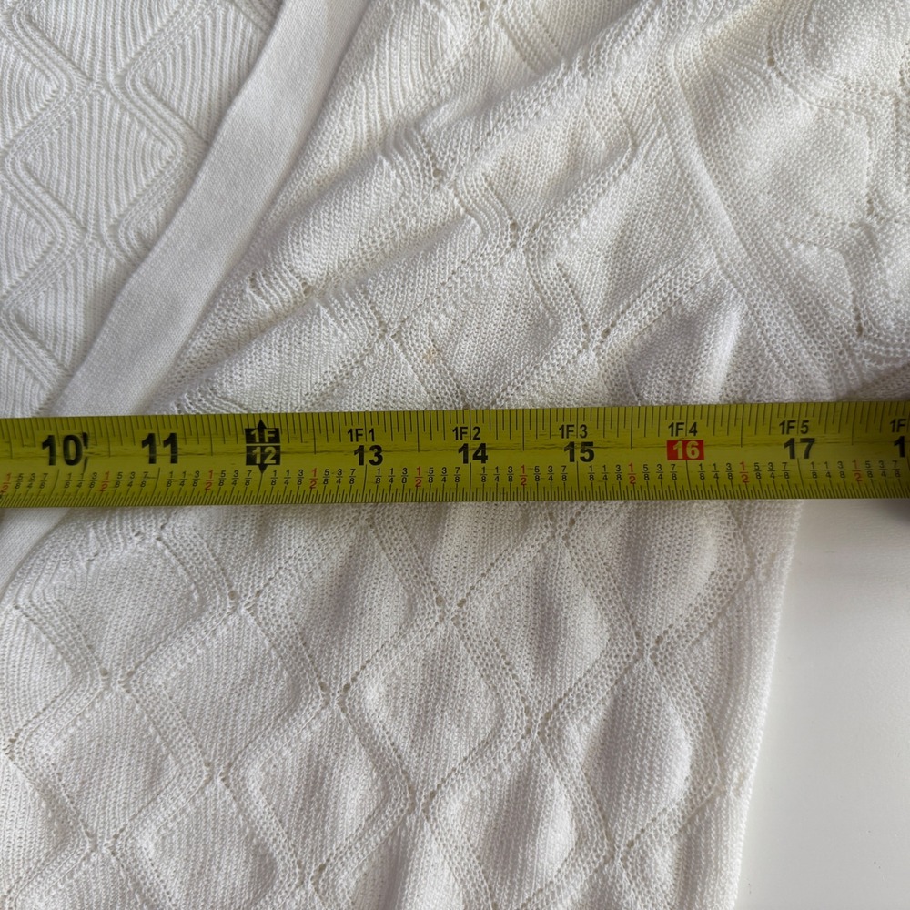 Wilfred Diamond Knit Half Sleeve Cardigan Women Size M preppy chic‎ Cream Dainty - Picture 6 of 9